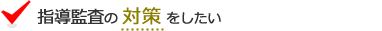 指導監査の対策をしたい